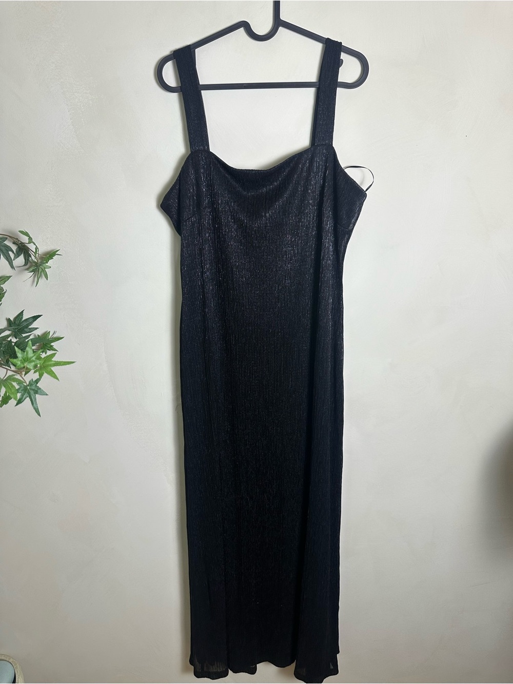 R&M Richards Black Sleeveless Maxi Dress with Wide Straps Size 16 - Picture 1 of 5